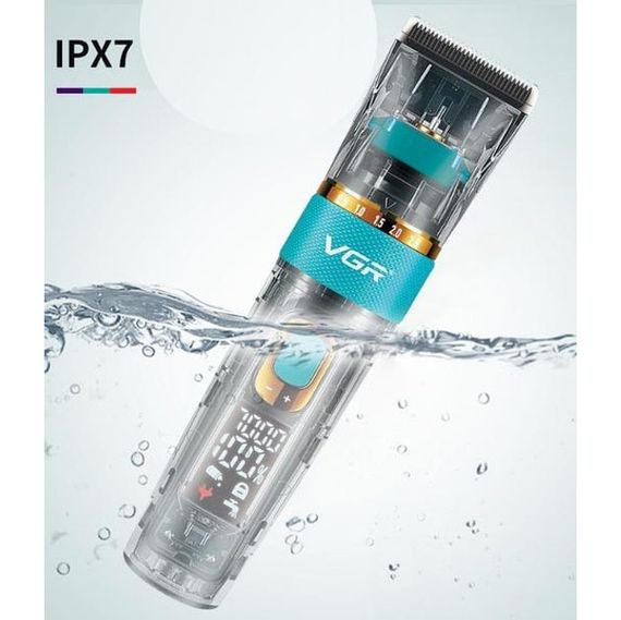 Машинка для стрижки волосся і бороди VGR V-695 з LED дисплеєм IPX7 вологозахист, Окантувальна машинка | Зображення 7