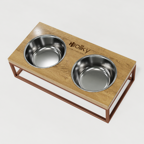 Миски на подставке для средних собак и больших котов Hollky Base M (2 × 0,95 л) BM-422110-GLNT | Зображення 4