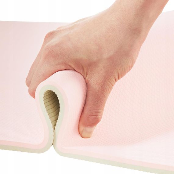 Килимок (мат) спортивний 4FIZJO TPE 180 x 60 x 0.6 см для йоги та фітнесу 4FJ0375 Pink/Grey | Зображення 9