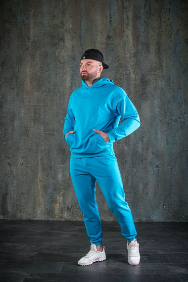 Костюм оверсайз весна голубой S XL | Зображення 1