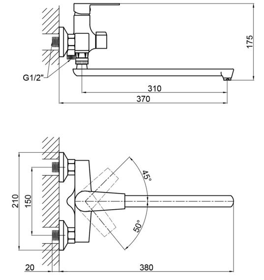 Змішувач для ванни Brinex 35C 005, Chrome (k35) BRIN35C005 | Зображення 3