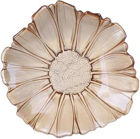 Блюдо скляне "Flower" Ø36х7см, скло кольору амбер