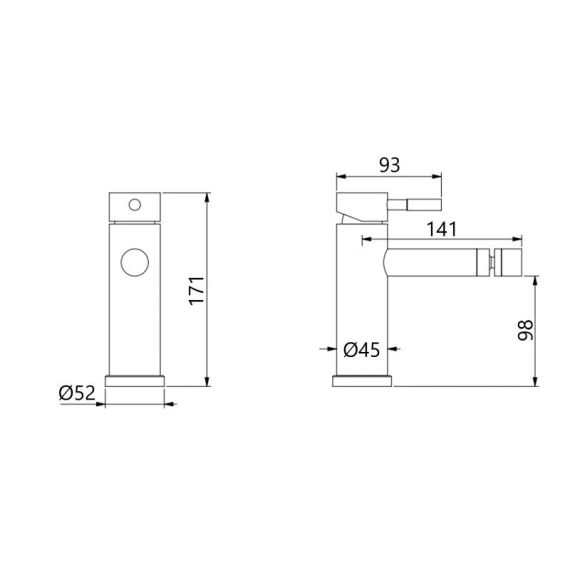 Смеситель для биде Lidz Aria 001AF (k35) LDARI001AFNKS46096 Nickel | Зображення 1