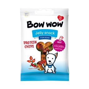Лакомство для собак "Bow wow" протеиновые чипсы с говядиной, шиповником и клюквой, 60 гр