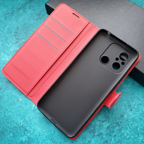 Чохол книжка з кишенями для карт на Xiaomi Redmi 12C колір Червоний | Зображення 1