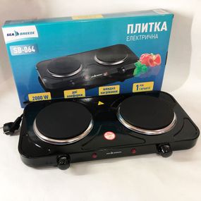 Настольная плита электрическая Sea Breeze SB-064, переносная настольная электроплита. Цвет: черный