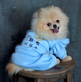 Костюм трьохнитка рюша блакитний D-164