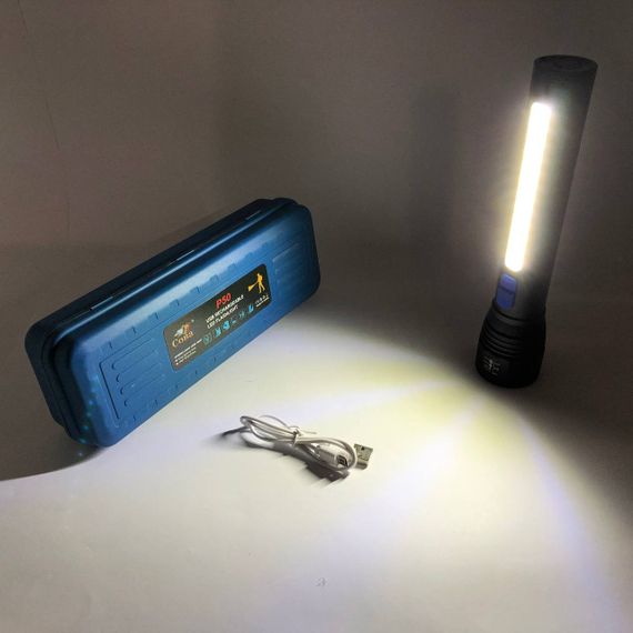 Светодиодный фонарик Аккумуляторный фонарь CB-C13-P50+COB, Портативный LED фонарь на батарее JT-97 | Зображення 3