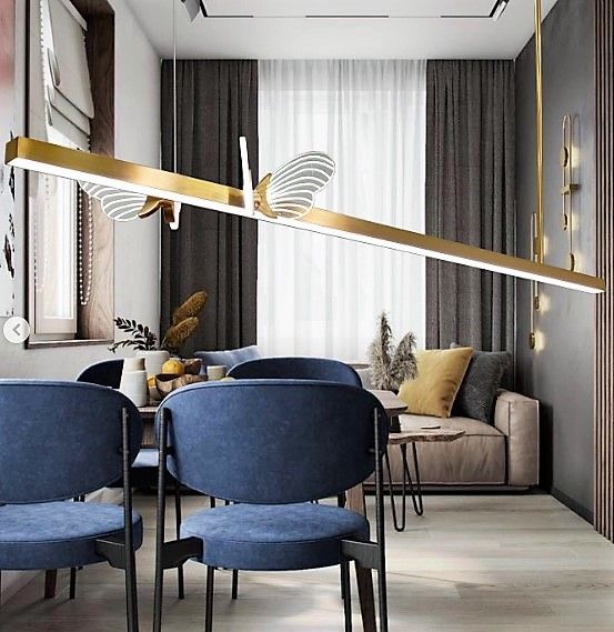 Люстра світлодіодна підвісна LED світильник для квартири на стелю лед 26513 Золото 10-200х15х100 см.