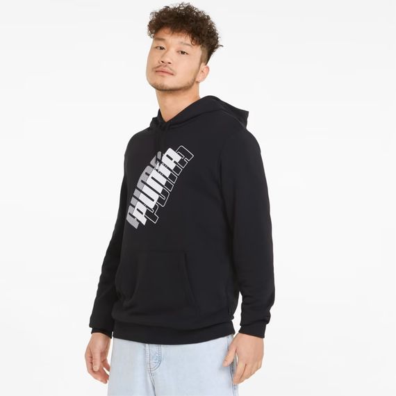 Худи мужской Puma Power Logo Hoodie 847378 01 (черный, мужской, спортивный, хлопок, бренд пума) | Зображення 2
