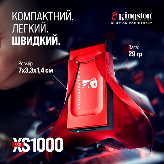 Накопитель SSD USB Type-C 2TB XS1000 Kingston (SXS1000R/2000GA) | Зображення 5