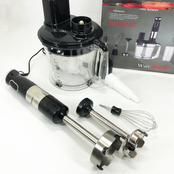 Блендер заглибний багатофункціональний 6 в 1 Domotec MS-5107 800 Вт, Потужний блендер для дому | Зображення 1