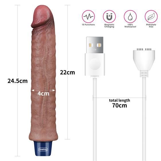 Вибратор - Real Softee Rechargeable Silicone Vibrating Dildo 9.5" Sex Aura | Зображення 2