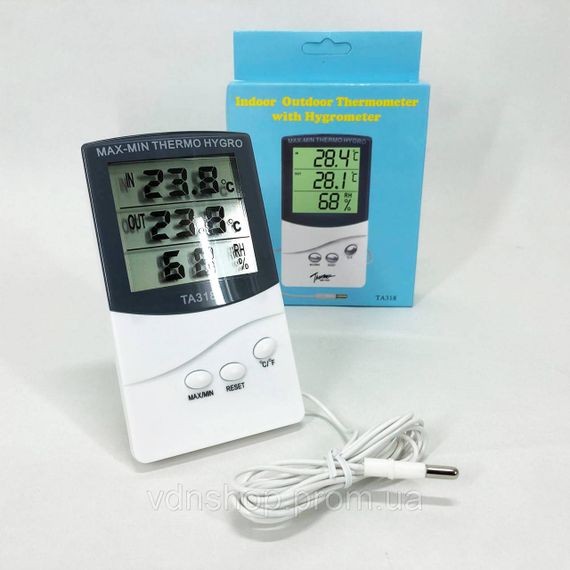 Часы с температурным и влажностным сенсором TA, Гигрометр с внешним датчиком Гигрометр температурой GX-72 | Зображення 4