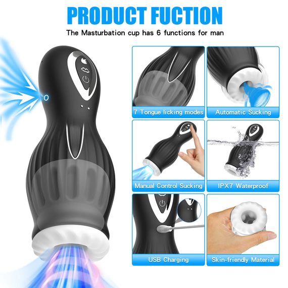 Мастурбатор Dragon Lick (Лизання) Babydoll Універсальний. Чорний 970-4 (MY017-A) | Зображення 5