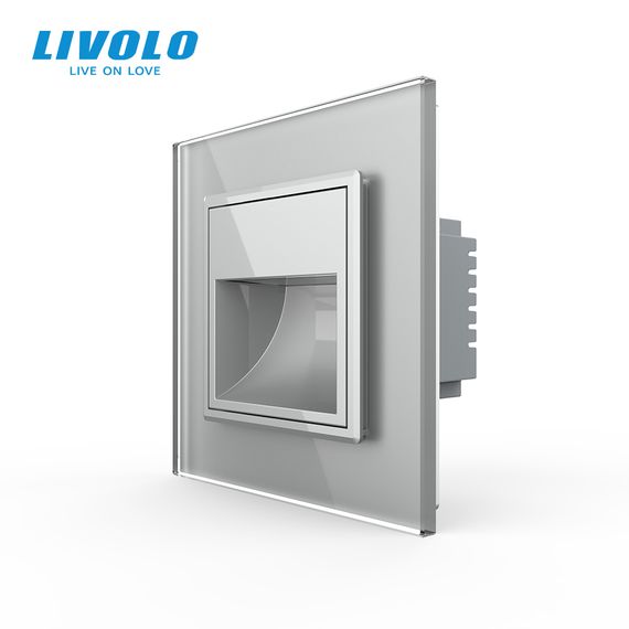 Світильник для сходів LIVOLO, сірий, скляна рамка, тепле світло 2700K, 230В, 0.35Вт