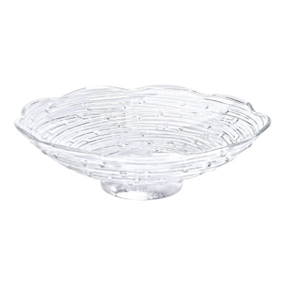 Фруктовница стеклянная Ø 23 ваза для фруктов Листья лотоса HP-YH-12 | Зображення 2