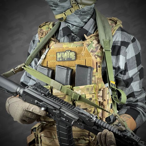 Ремінь збройовий RAGNAROK триточковий з широким наплічником "KRAKEN" carbine Олива | Зображення 3