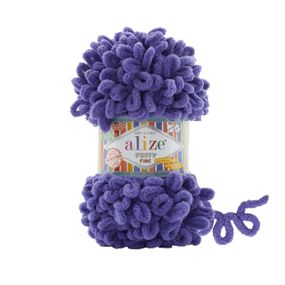 Пряжа ALIZE PUFFY FINE 851 фіолетовий алізе пуфі файн фантазійна нитка плюшева