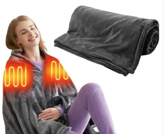 Электроодеяло Плед с подогревом (155*80) Electric Heating Shawl Blanket USB | Зображення 1