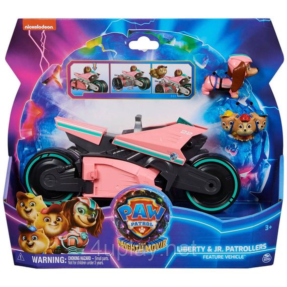Щенячий Патруль Мегафильм 2023 Мотоцикл и фигурка Либерти Оригинал Paw Patrol Mighty Movie Liberty’s Scooter