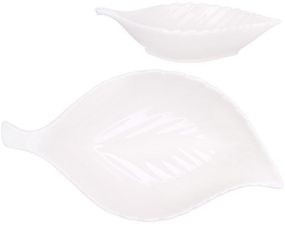 Салатники порцелянові "White City Лист", набір 2 салатники 450мл, 25.5х14см