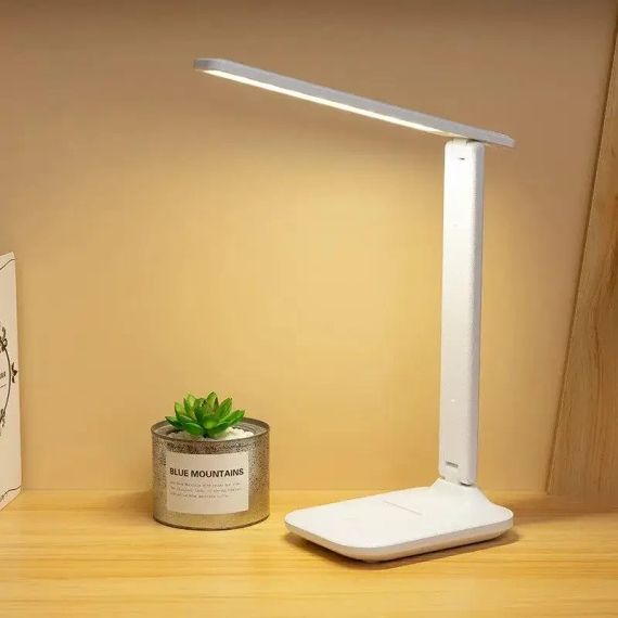 Настільна лампа сенсорне керування, з аккумулятором три режими світла LED L02 10W 6000K USB 5V white | Зображення 1