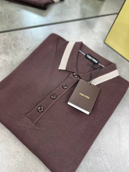Трикотажне поло Tom Ford коричневого кольору  f699 | Зображення 7