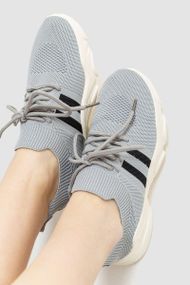 Кроссовки женские текстильные  цвет серый 214R257