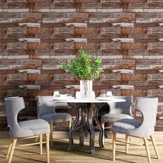 Самоклеюча декоративна 3D панель коричневе дерево 700x700x5мм (049) SW-00000152 | Зображення 4