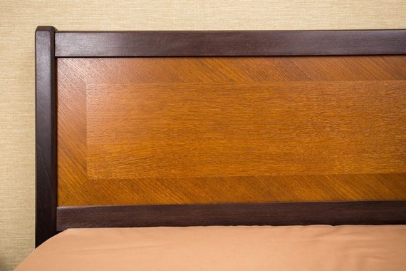 Ліжко двоспальне дерев'яне Сіті з підніжжям 180х200, колір темний горіх | Зображення 3