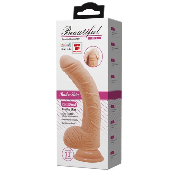 Фалоімітатор з мошонкою з вібро BEAUTIFUL ALEX DILDO Sex Aura | Зображення 7