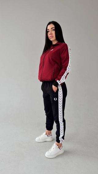 Спортивний костюм унісекс Fred Perry кофта на молнії бордовий | Зображення 5