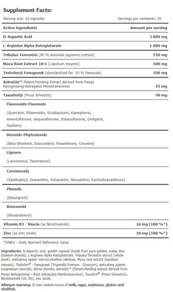 Комплексный тестостероновый препарат Amix Nutrition Testo F-200 200 Caps | Зображення 1