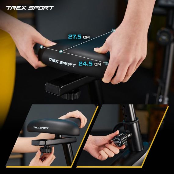 Велотренажер Trex Sport TX-400MB Reck магнітний чорно-білий | Зображення 5
