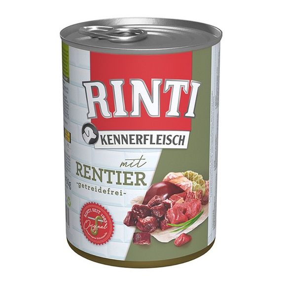 Вологий корм для собак з оленіною Rinti Kennerfleisch Mit Rentier, 400 гр