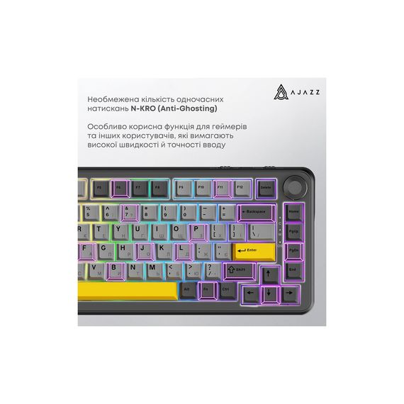 Клавіатура Ajazz AK820 MAX PLUS Daydream Switch RGB Wireless/Bluetooth/USB Black (AK820MAX-DD-BGY) | Зображення 9
