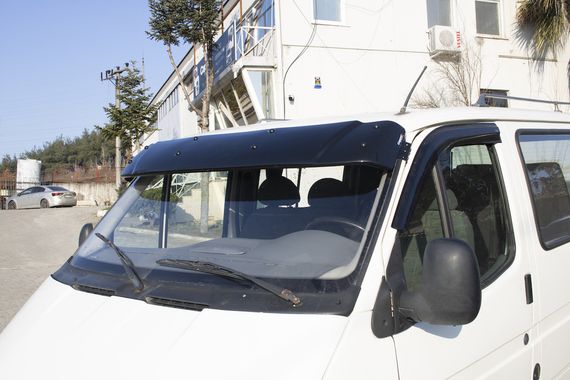 Козырек на лобовое стекло (черный глянец, 5мм) для Ford Transit 1991-2000 гг | Зображення 2