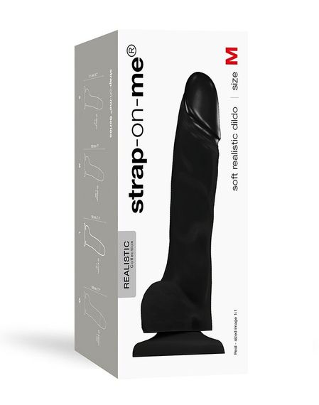 Реалістичний фалоімітатор Strap-On-Me SOFT REALISTIC DILDO Black - Size M | Зображення 2