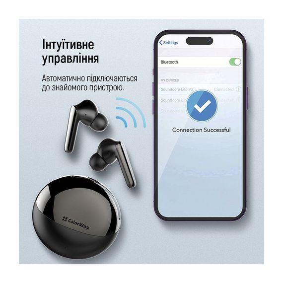 Навушники ColorWay TWS-3 Earbuds Black (CW-TWS3BK) | Зображення 8