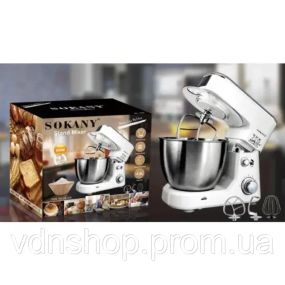 Кухонний комбайн тестоміс міксер 3 в 1 на 6 швидкостей Sokany SC-209 Multy 800 Вт