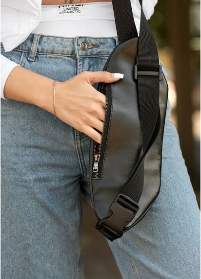 Жіноча сумка бананка Sambag Holster MSH чорна 36 × 14 × 4 см (87119131) | Зображення 6