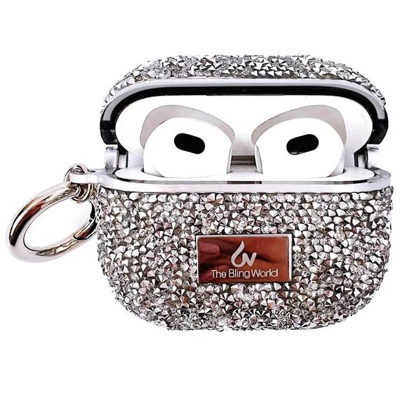 TPU чохол Bling World Rock Diamond для навушників AirPods 3 Срібний | Зображення 1