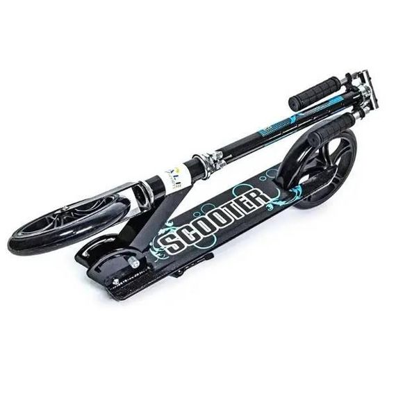 Самокат двухколесный складной колеса 20см Scooter Черный