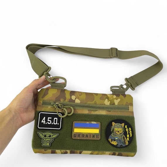 Молодежная тактическая сумка для патчей на плечо с 4 карманами multicam EL-95 | Зображення 2