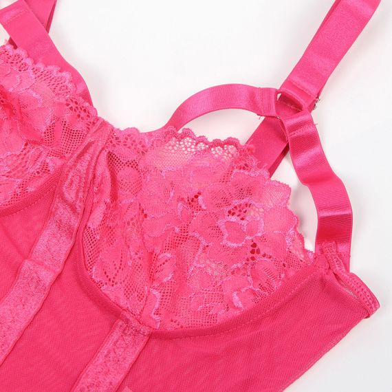 Мереживне боді Star Night з доступом і підтяжками, рожеве, XS-S sexstyle | Зображення 8