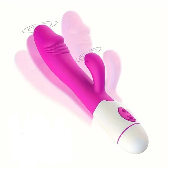 Багатофункціональний вібратор-кролик, стимулятор точки G і клітора, з проникненням і масажем. Рожевий | Зображення 9