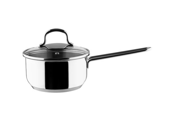 Кухонний ковш Vinzer Techno 50075, 0.7 л, 12 см, з нержавіючої сталі з кришкою, для всіх типів плит | Зображення 1