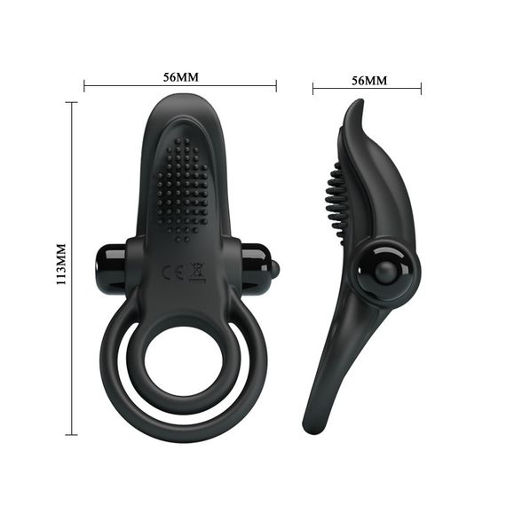 Ерекційне кільце - Pretty Love Vibrant Penis Ring Black Sex Aura | Зображення 4