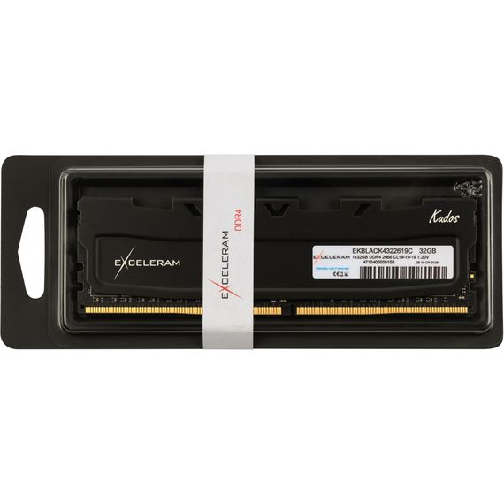 Модуль памяти для компьютера DDR4 32GB 2666 MHz Black Kudos eXceleram (EKBLACK4322619C) | Зображення 2